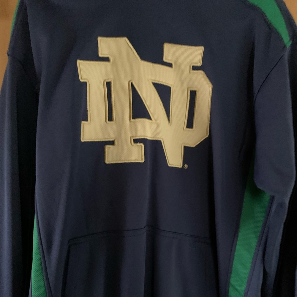 Navy Blue Pullover Hoodie with Gold Logo